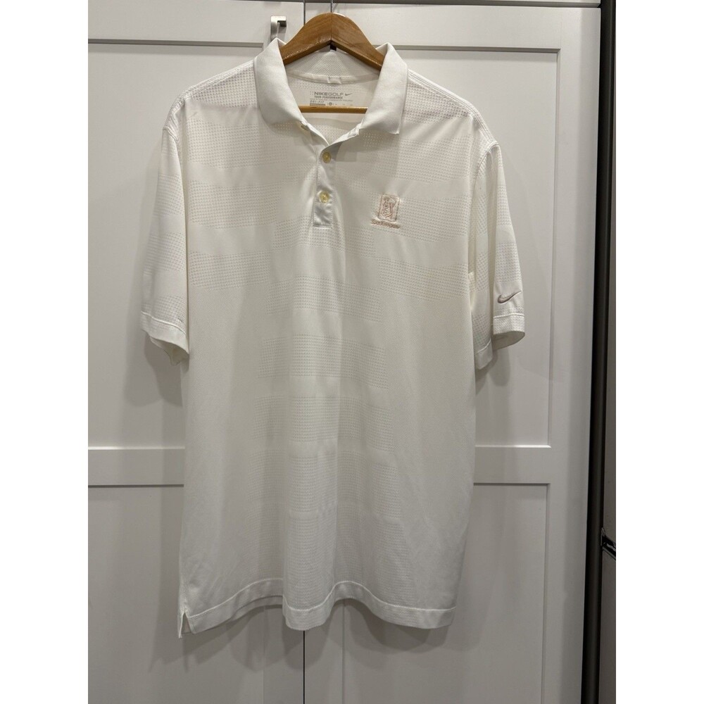 Nike Golf Tour Performance Dri Fit Polo Shirt Size XL Mens TPC San Antonio White